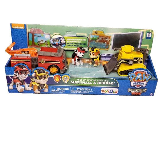 Paw Patrol Mission Paw Rescue Vehicles Set Marshall & Rubble Toys R Us Exclusive - Picture 1 of 7